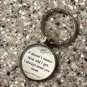 NEW MOM Silver key chain